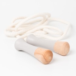 Wooden jump rope grey